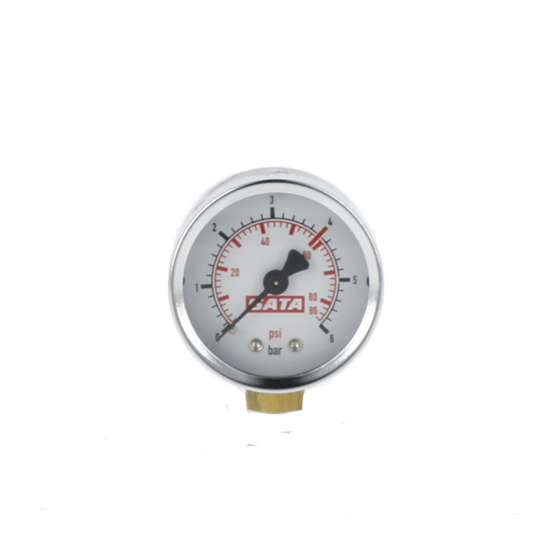 Manometer, Ø 50 mm, max. 6 bar, roter Bereich ab 4 bar