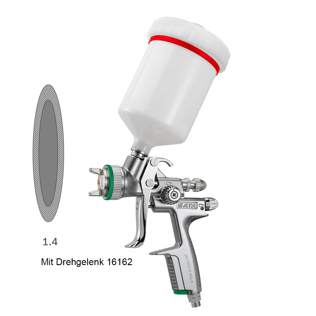 Lackierpistole SATAjet 1000 B HVLP Düse 1,4 mit 0,6 l QCC-Becher mit Drehgelenk