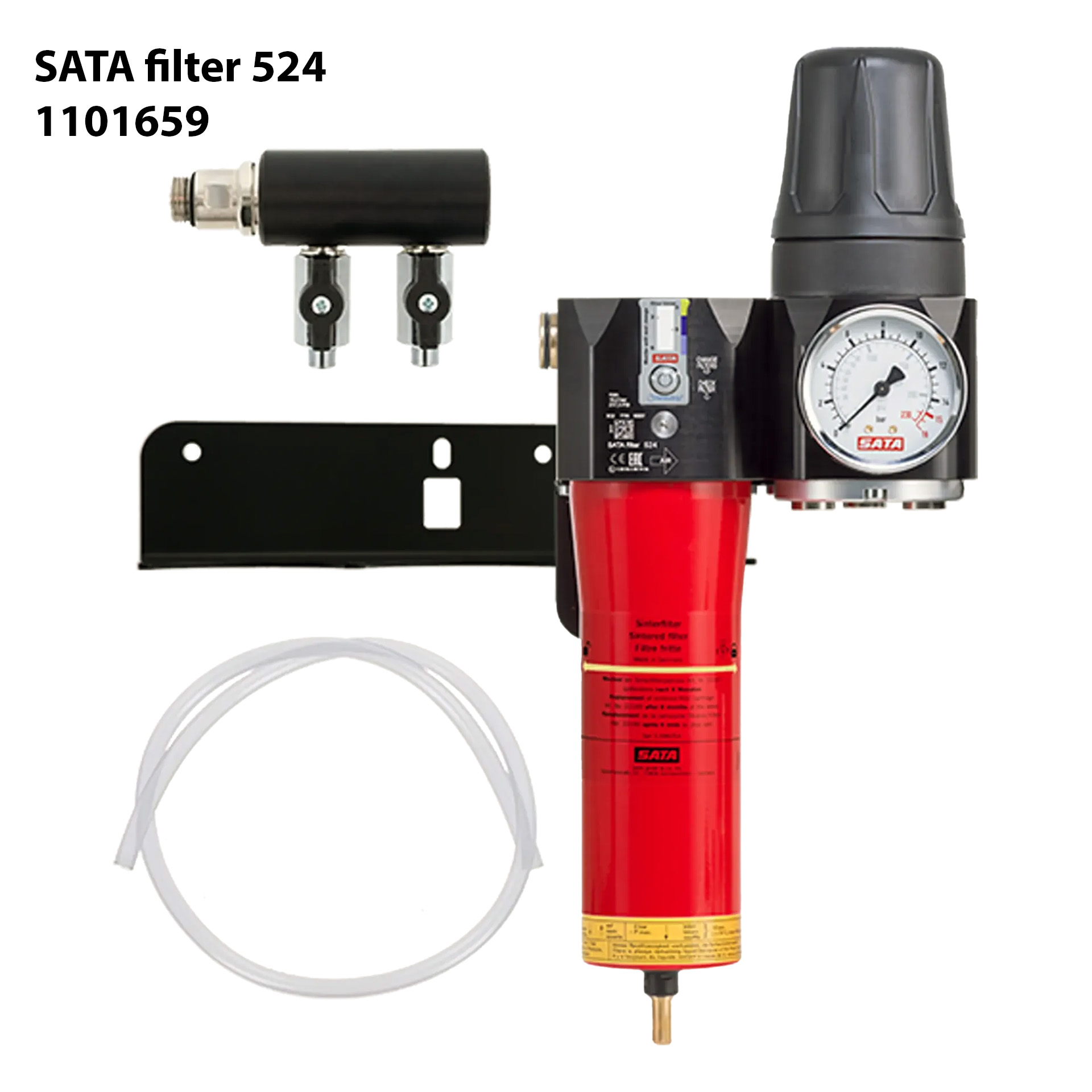 SATA filter 524 1-stufiger Sinterfilter mit Druckregler und Abgangsmodul (2x 1/4" AG)