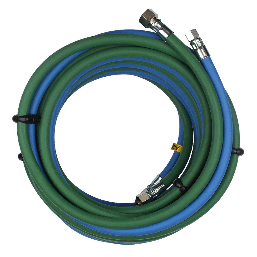 SATA Schlauchpaar, 2× Ø 6 mm 6 m lang G 1/4", G 1/2" Material und G 1/4" Luft Innengewinde