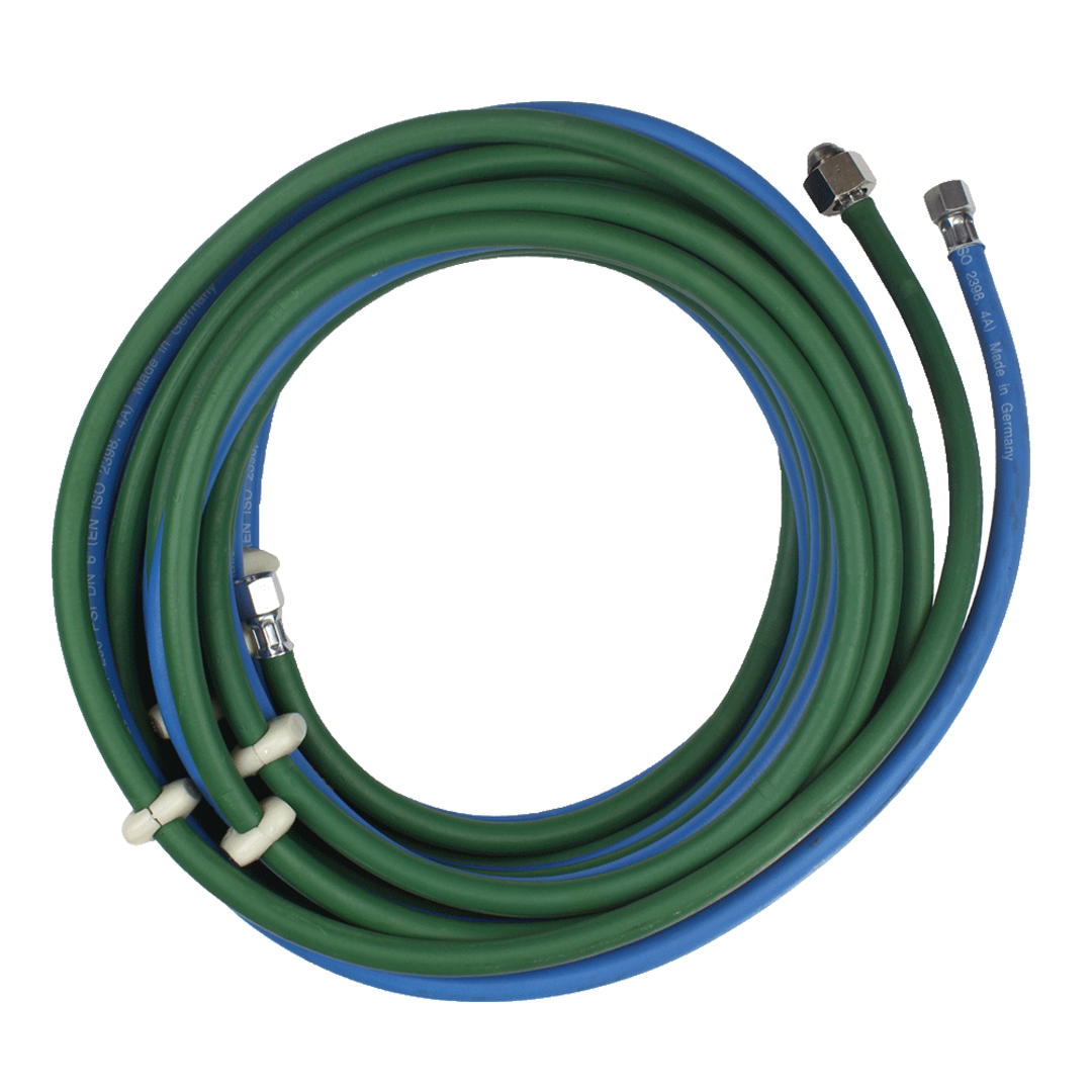 SATA Schlauchpaar, 2× Ø 6 mm 10 m lang G 1/4", G 1/2" Material und G 1/4" Luft Innengewinde