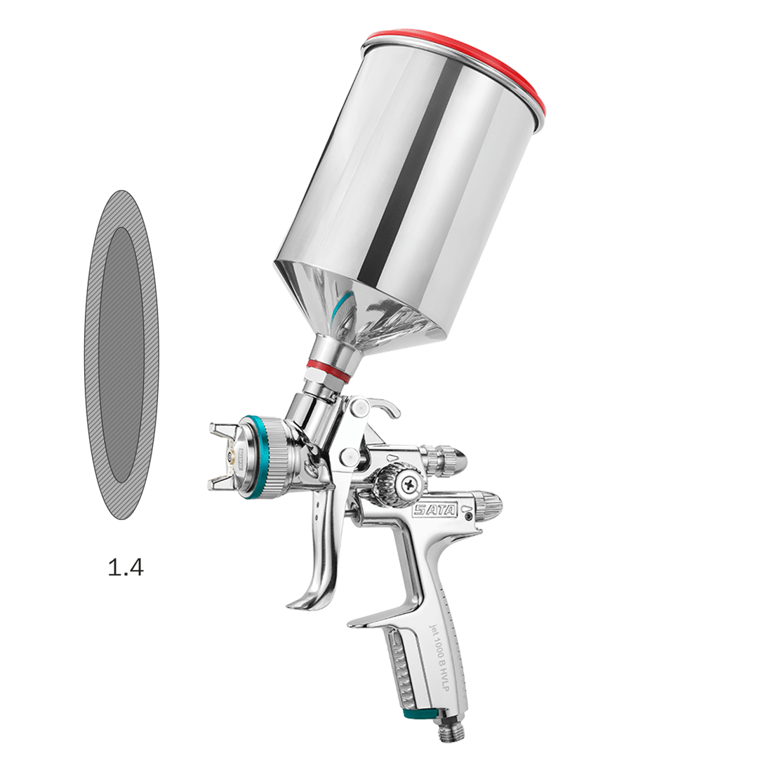 Lackierpistole SATAjet 1000 B HVLP Düse 1,4 mit 0,75 l QCC-Alu-Becher ohne Drehgelenk