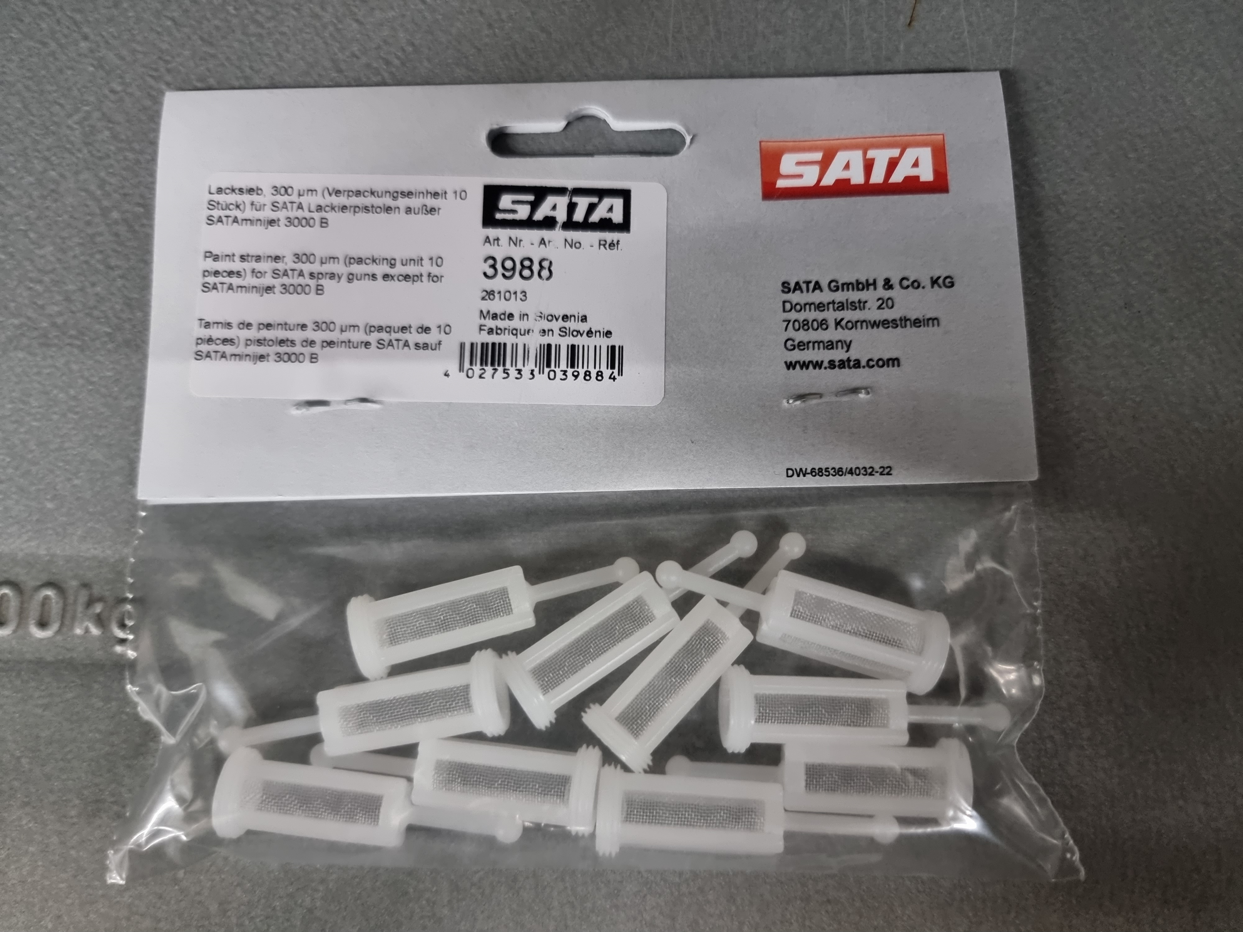 Lacksieb 300 µm (VPE 10 Stück) für SATA Lackierpistolen außer SATAminijet 3000 B