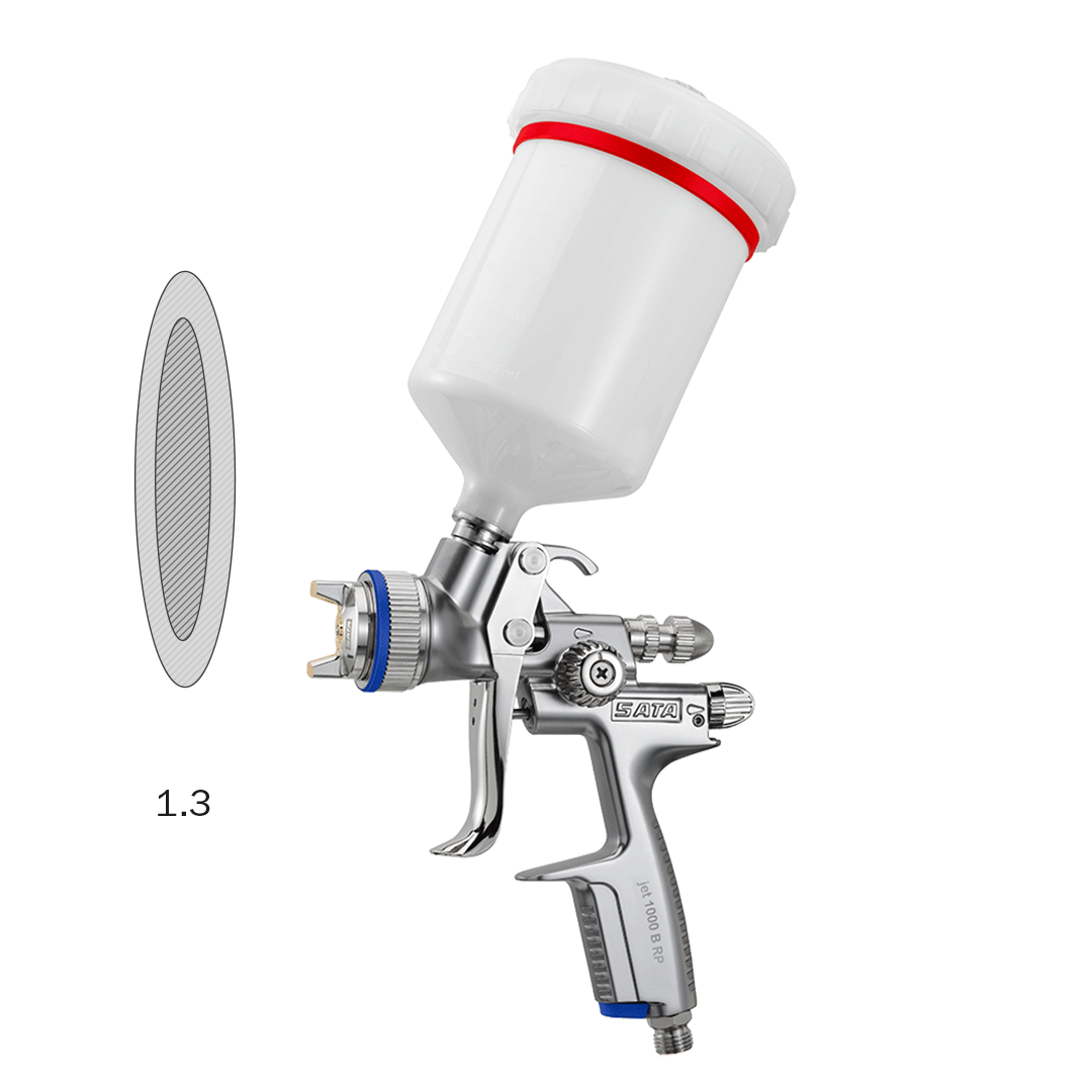 Lackierpistole SATAjet 1000 B RP Düse 1,3 mit 0,6 l QCC-Becher ohne Drehgelenk