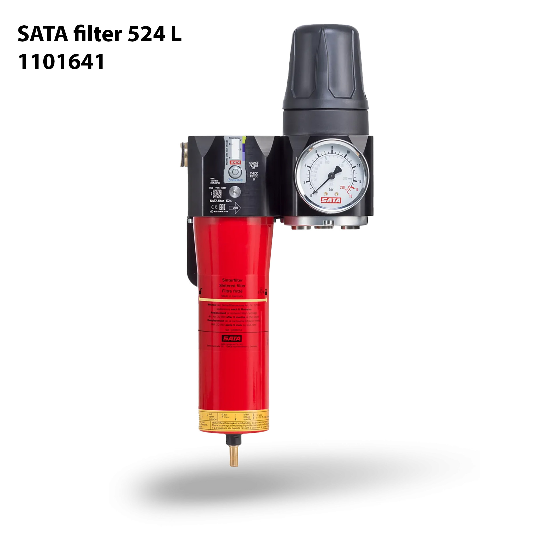 SATA filter 524 L 1-stufiger Druckluftfilter zur Abscheidung von Flüssigkeiten innerhalb der Druckluftleitung