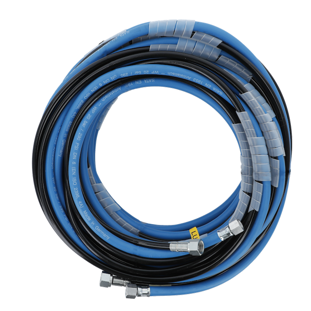 SATA Schlauchpaar, 6 × 4 mm 15 m lang Materialanschluss M16×1,5 Innengewinde für SATA spray mix
