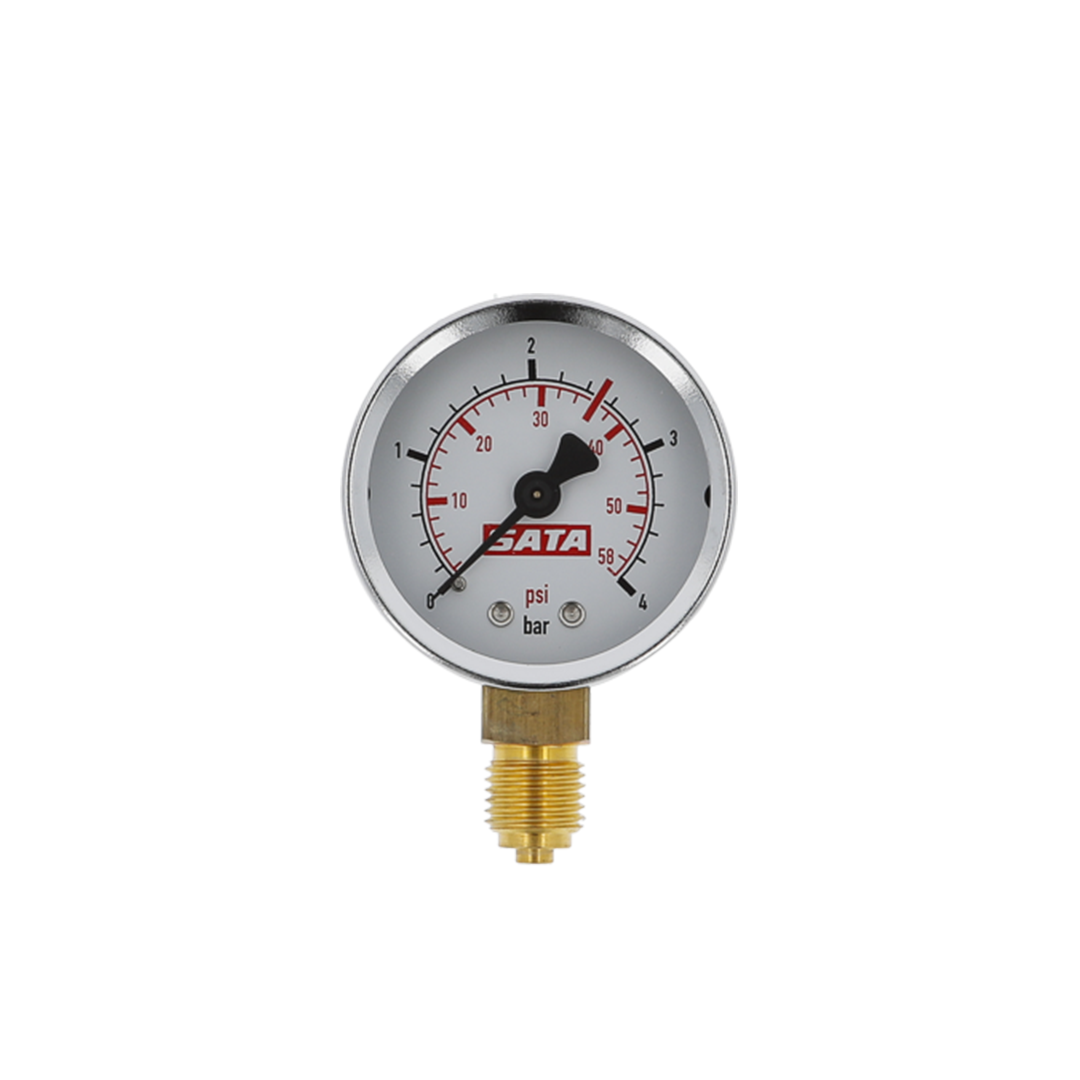Manometer, Ø 50 mm, max. 4 bar, roter Bereich ab 2,5 bar