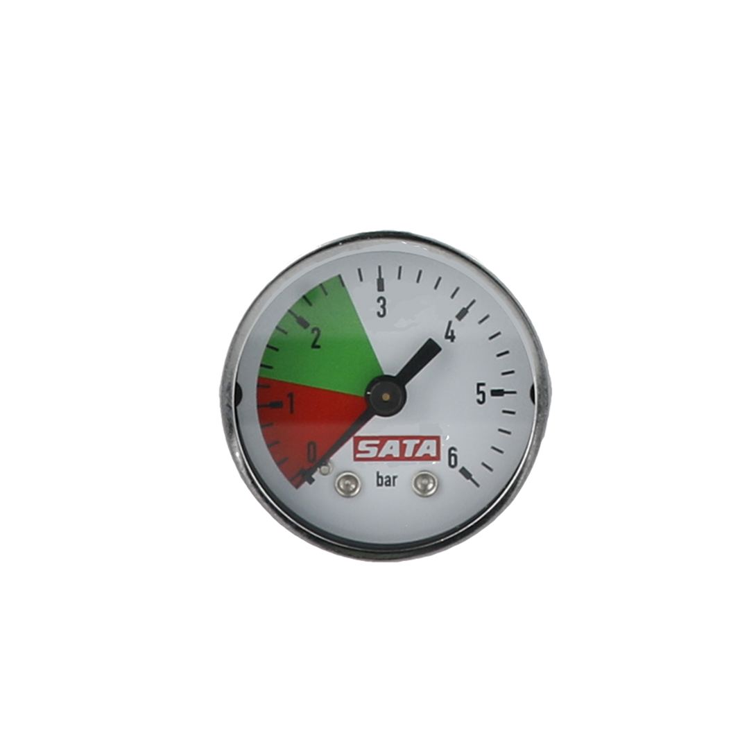 Manometer, Ø 40 mm, max. 6 bar, grüner Bereich 1,3 - 2,6 bar