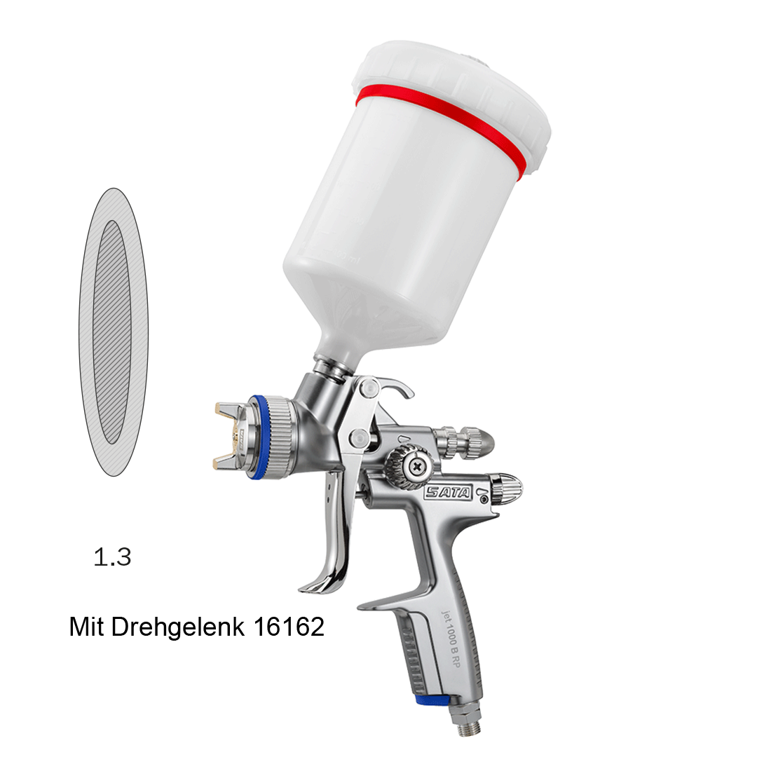 Lackierpistole SATAjet 1000 B RP Düse 1,3 mit 0,6 l QCC-Becher mit Drehgelenk