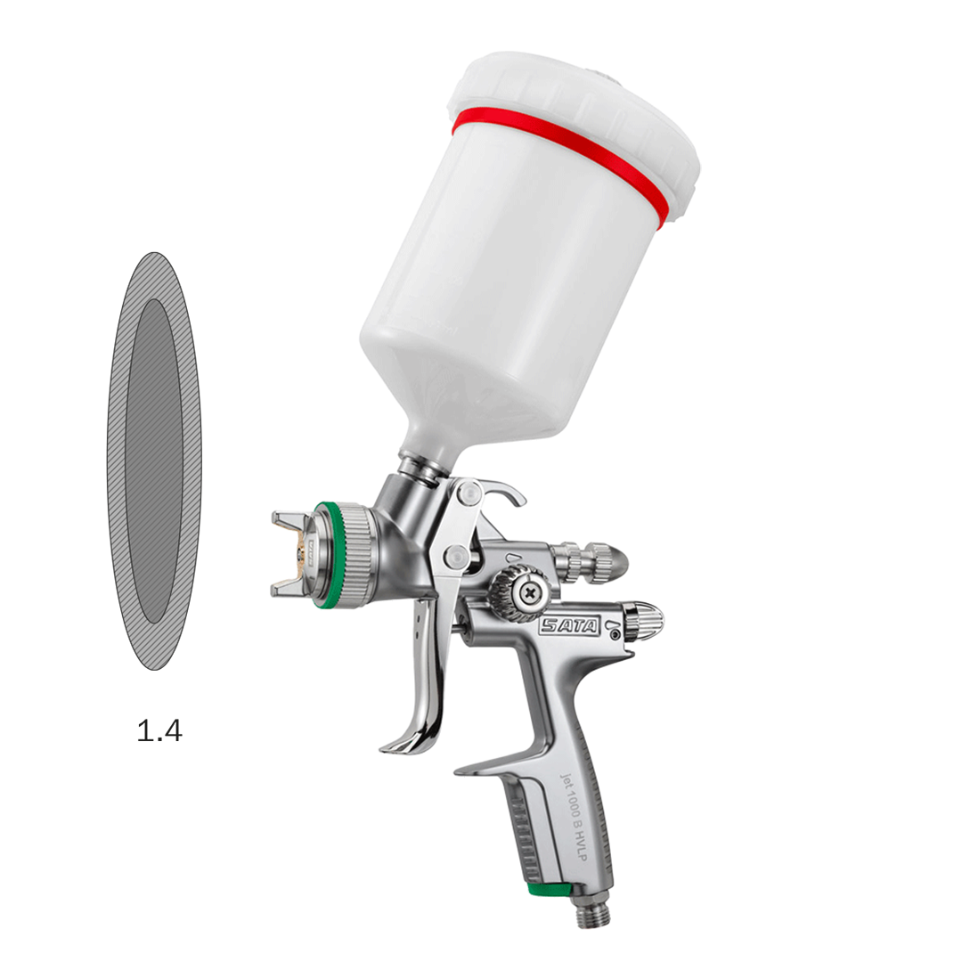 Lackierpistole SATAjet 1000 B HVLP Düse 1,4 mit 0,6 l QCC-Becher ohne Drehgelenk